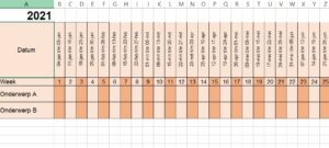 Renderen doorgaan compenseren Excel planning met weeknummer horizontaal 2021 – (gratis) tools voor  managers
